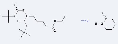 1-Amino-piperidin-2-one is prepared by reaction of C17H32N2O6.